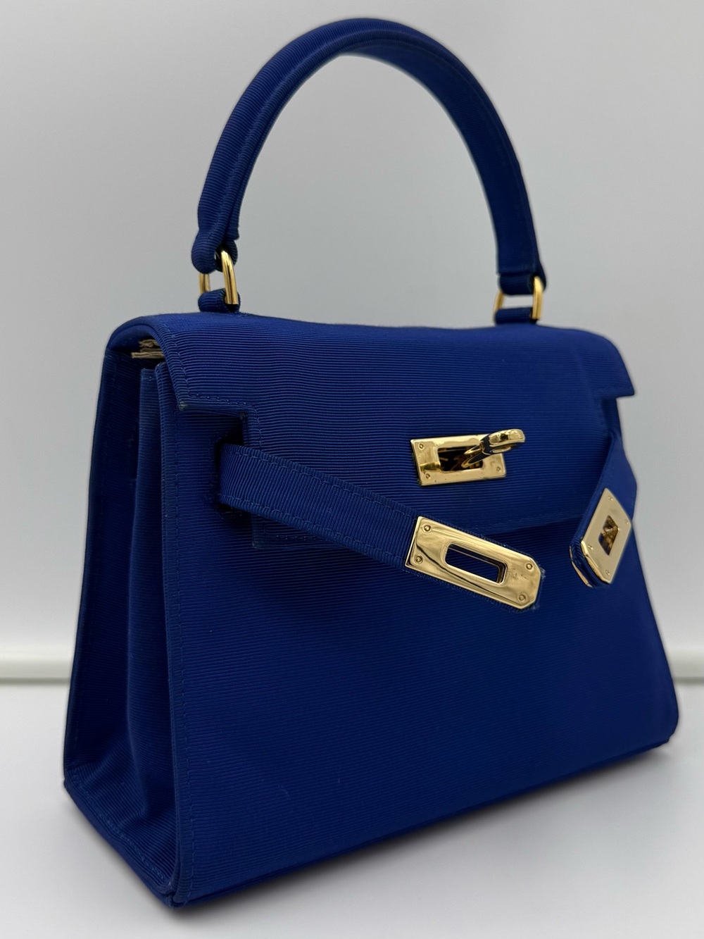 🇮🇹COLOMBO 1937 MILANO • MINI 18 Crossbody Bag in Blue Silk • Made in ITALY - Picture 3 of 16